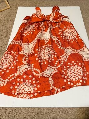 kate spade Orange and Cream Floral Tie-Back Tank Top